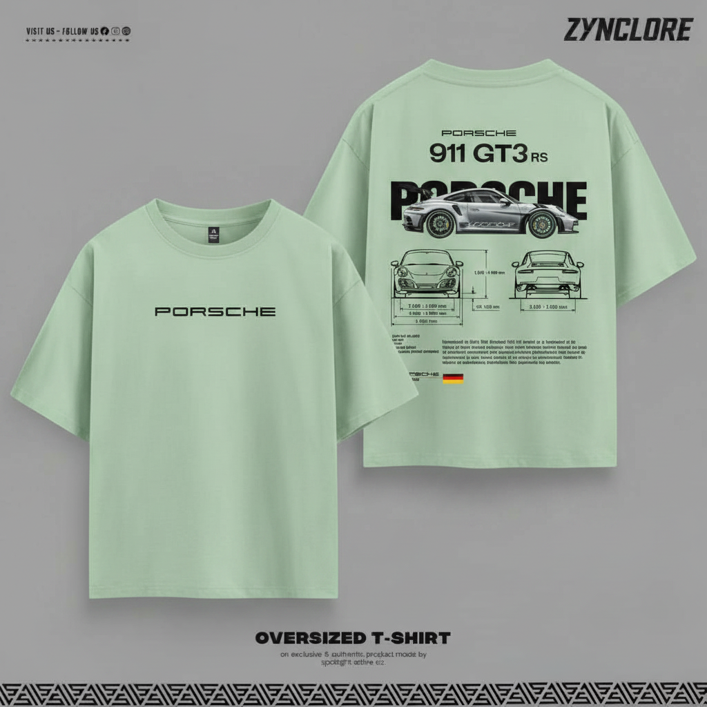 Porsche 911 GT3 RS Graphic Oversized T-Shirt